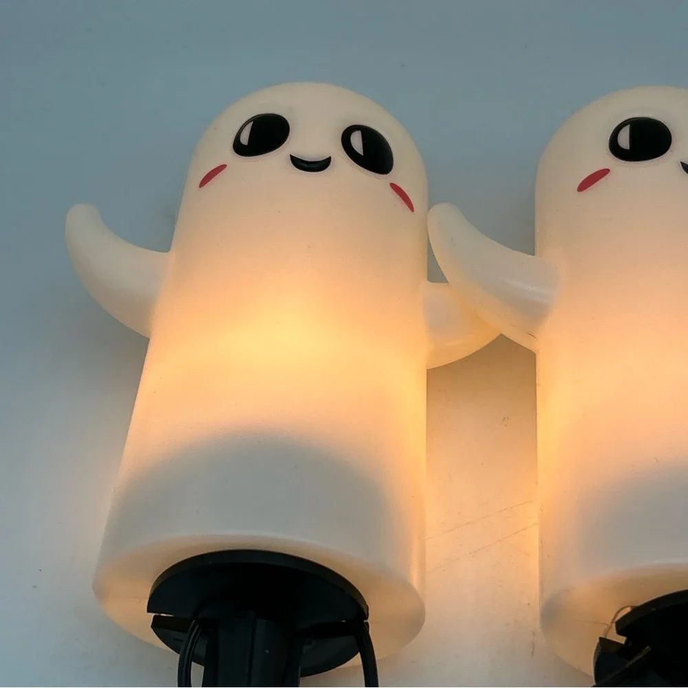 3-Halloween 6” Cute Friendly Blow Mold Ghost Pathway Lights Outdoors Works Great
